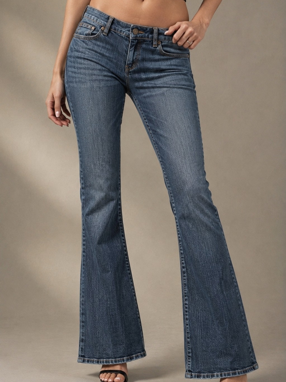 Aeropostale Haley Flare Jeans Women's 7/8 Blue Low Rise Stretch Y2K Denim